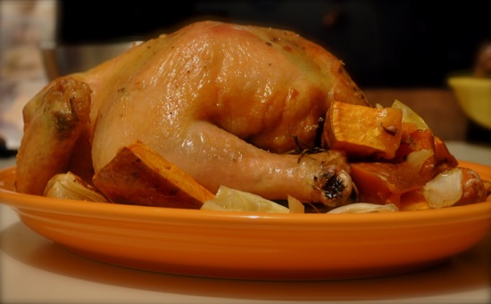 Roast Chicken With Sweet Potatoes and Onion Roast Chicken With Sweet Potatoes and Onion