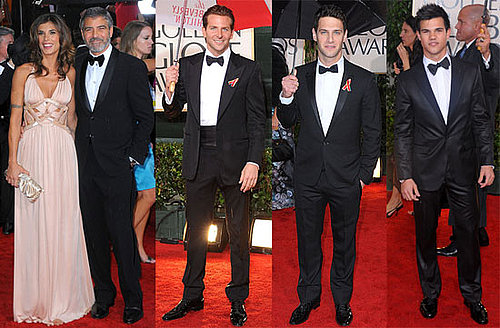 Photos of George Clooney and Taylor Lautner on the Red Carpet at the 2010 Golden Globe Awards in LA