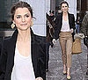 Photos of Keri Russell in NYC Wearing Blazer, Cropped Khakis, and Roger Vivier Pumps