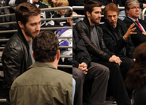 Jake Gyllenhaal at a Hockey Game With Jerry Bruckheimer and Vince Vaughn