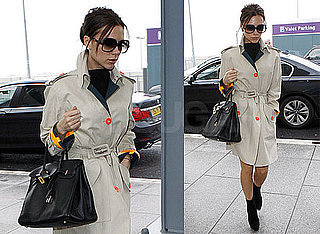 Photos of Victoria Beckham at Heathrow; Talking to Ryan Seacrest About American Idol and David