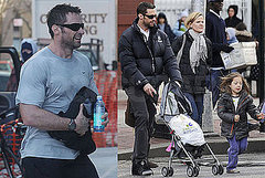 Photos of Hugh Jackman Leaving the Gym and Spending Time With His Family in NYC Photos of Hugh Jackman Leaving the Gym and Spending Time With His Family in NYC