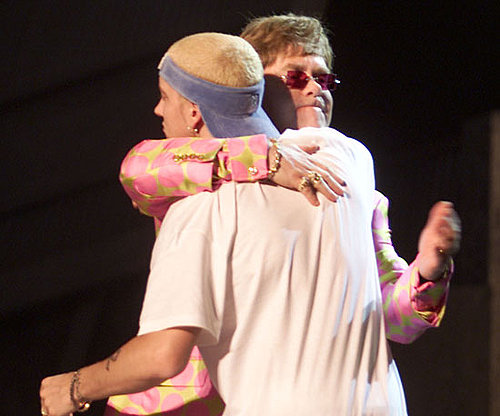 Elton John and Eminem performed together in 2001.
Elton John and Eminem performed together in 2001.