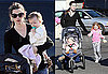Photos of Jennifer Ganer, Violet and Seraphina Affleck at the Brentwood Farmers Market