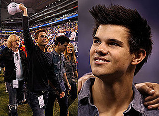 Photos of Taylor Lautner With Rob Lowe at New York Jets Indianapolis Colts AFC Championship Game
