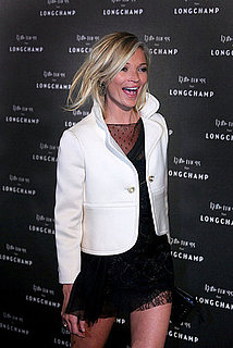 Kate Moss Launches Longchamp Handbag Collection with a Bang — Lots of Zebra, Too