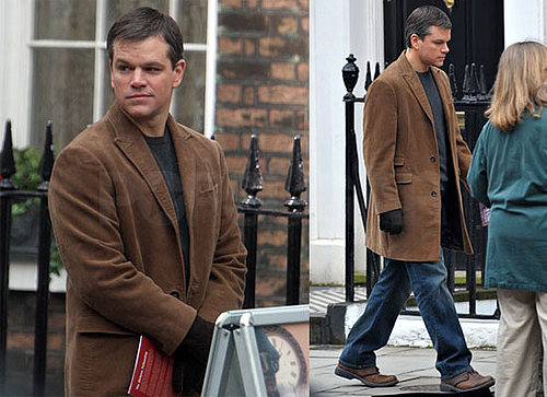 Photos of Matt Damon on the Set of The Hereafter in London at the Charles Dickens Museum