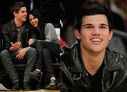 Photos of Taylor Lautner, Zac Efron and Vanessa Hudgens at LA Lakers Game
