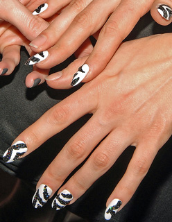 Sequin Zebra Manicure at The Blonds