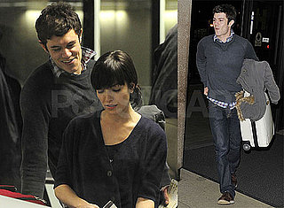 Photos of Adam Brody Flirting With Passengers in the Security Line at LAX