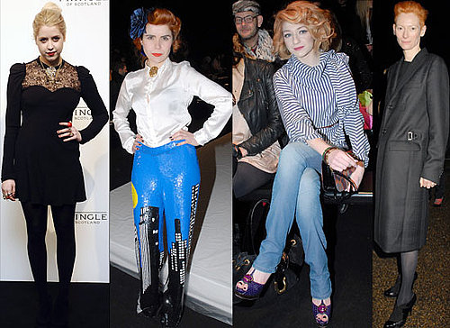 Photos of Celebs in the Front Row of London Fashion Week 2010 Including Janet Jackson, Tilda Swinton, Peaches Geldof, Paloma