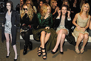 Photos of Kristen Stewart Smiling at Burberry at London Fashion Week Plus Kate Hudson, Mary-Kate Olsen, Jamie Campbell Bower