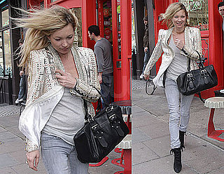Photos of Kate Moss Leaving a London Restaurant After Lunch And London Fashion Week Ended With Her Self-Designed Longchamp Bag