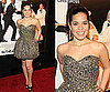America Ferrera Attends NYC Premiere of Our Family Wedding in Gold Sweetheart Dress