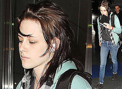 Photos of Kristen Stewart Arriving at JFK Airport in New York City to do More Promotion For The Runaways