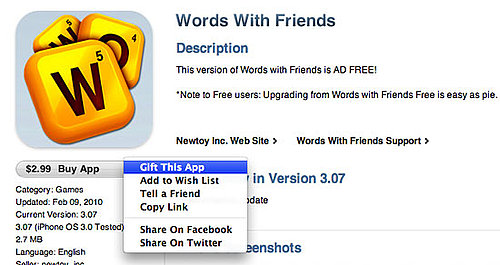 Apple Allows App Gifting in iTunes Store