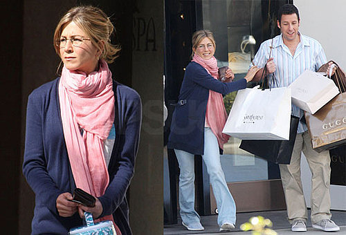 Photos of Jennifer Aniston and Adam Sandler on the Set of Just Go With It in Los Angeles