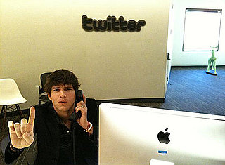 Ashton Kutcher in the Twitter Office