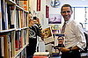 Photo of President Obama in Iowa Bookstore
