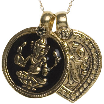 Ganesha & Goddess of Power Necklace, Black $188