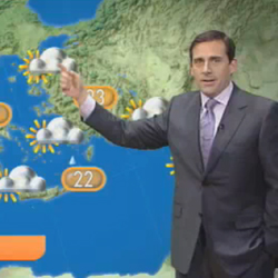 Video of Steve Carell Doing the Weather Report For the UK