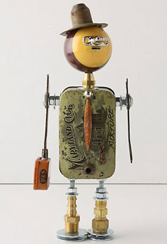 Photos of the Amy Flynn Found Object Robots from Anthropologie