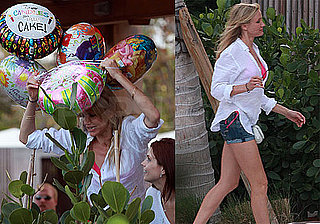 Photos of Cameron Diaz in Miami Wearing a Cover-up Over Her Bikini
