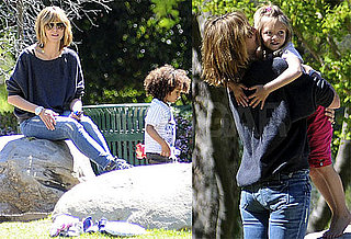 Pictures of Heidi Klum with Leni, Johan and Henry Samuel at The Park in LA