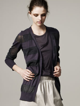 Sheer-Stripe Cardigan