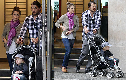 Pictures of Keri Russell Walking in Vancouver With Shane and River Deary Before Filming Wilde Kingdom
