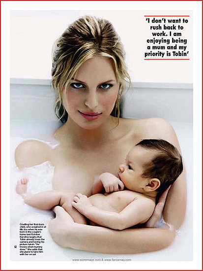 Karolina Kurkova introduces baby Tobin Jack on Hello!