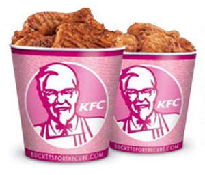 KFC Sells Pink Buckets of Fried Chicken For Breast Cancer Research