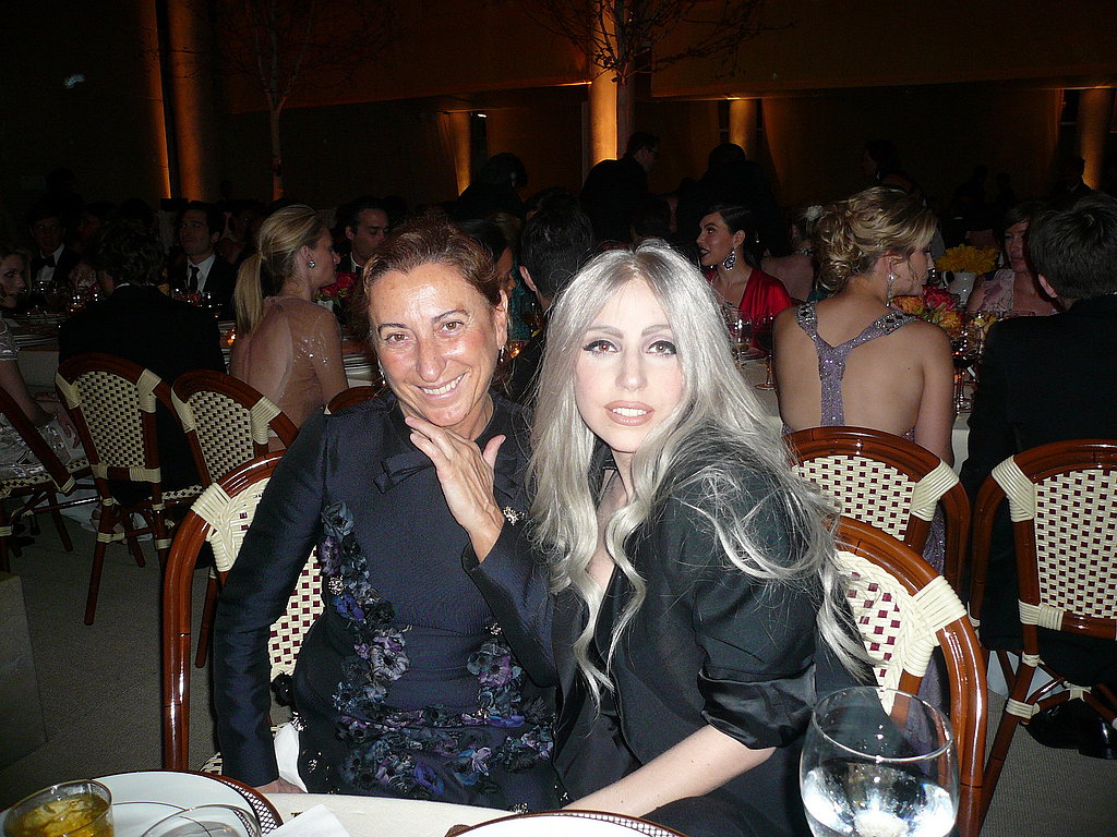 Miuccia Prada and Lady Gaga in Prada Miuccia Prada and Lady Gaga in Prada