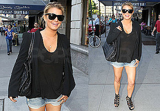 Pictures of Jessica Simpson Wearing Denim Shorts in NYC
