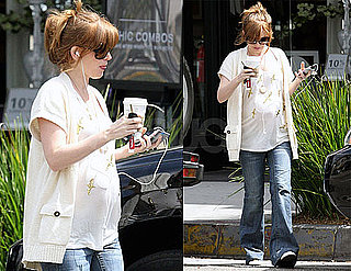 Pictures of Pregnant Isla Fisher Getting Coffee in LA