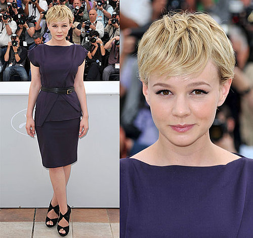 Carey Mulligan in Plum Roland Mouret at Cannes Film Festival Wall Street: Money Never Sleeps Press Conference