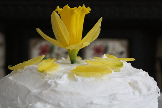Meringue frosting Easter cake.