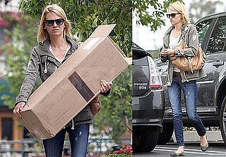 Pictures of January Jones Moving Boxes in LA