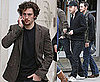 Pictures of Aaron Johnson, James McAvoy with Matthew Vaughn Outside Portland Hospital Where Claudia Schiffer Gave Birth