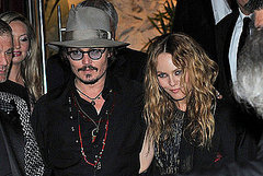 Johnny Depp and Vanessa Paradis attend a party at the VIP Room as part of the 63rd Cannes Film Festival . 