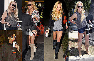 Pictures of Lindsay Lohan in LA Showing Off Her SCRAM Bracelet