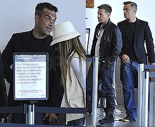 Pictures of Robbie Williams, Ewan McGregor and Ayda Field at LAX, Plus Lineup of Teams for Soccer Aid 2010