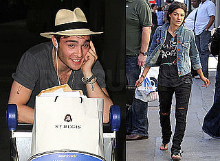 Pictures of Jessica Szohr in London and Ed Westwick Landing at JFK