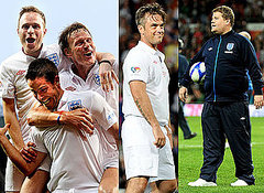 Pictures of Soccer Aid 2010 Match Robbie Williams, James Corden, Olly