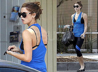 Pictures of Ashley Greene Showing Her Bra in Workout Clothes