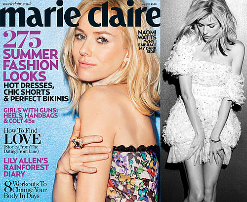 Pictures of Naomi Watts in Marie Claire UK July 2010 Talking About Her Engagement Liev Schreiber, Heath Ledger, Father's Death