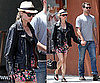 Diane Kruger in Venice Beach Wearing a Floral Dress, Leather Jacket, and Fedora