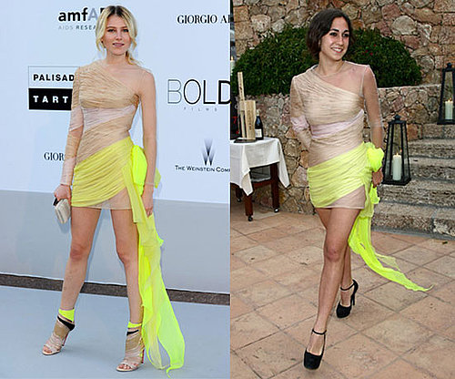 Dree Hemingway and Delfina Delettrez Fendi Wearing the Same Yellow and Nude Valentino Dress