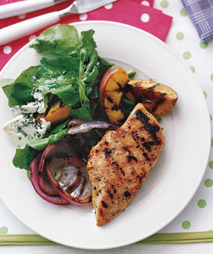Chicken With Grilled Peaches and Arugula Recipe Chicken With Grilled Peaches and Arugula Recipe