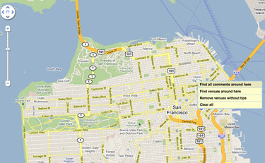 FourWhere Is a Real-Time Location-Based Google Map Mashup